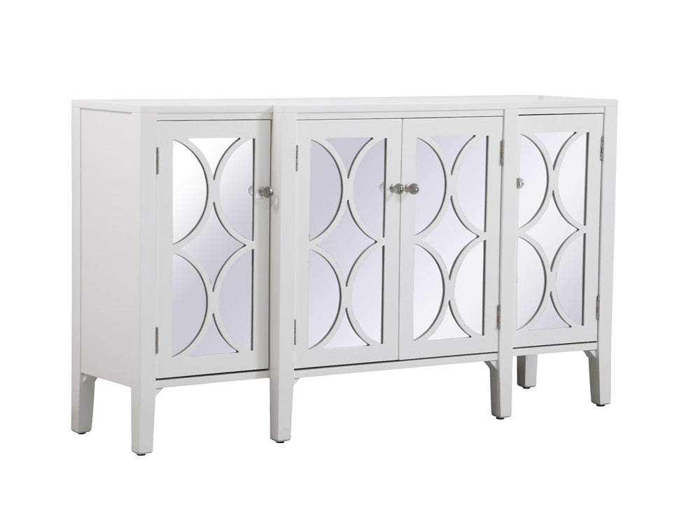 Elegant Furniture & Lighting - Modern 60 inch mirrored credenza in White - MF82001WH veiw 8