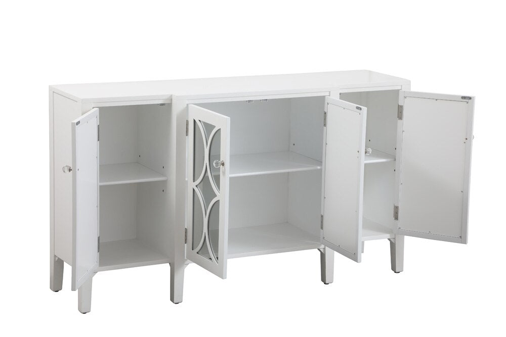 Elegant Furniture & Lighting - Modern 60 inch mirrored credenza in White - MF82001WH veiw 10