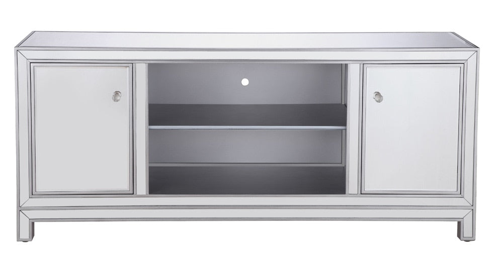 Elegant Furniture & Lighting - Modern 60 in. mirrored TV stand in antique silver - MF701S veiw 1