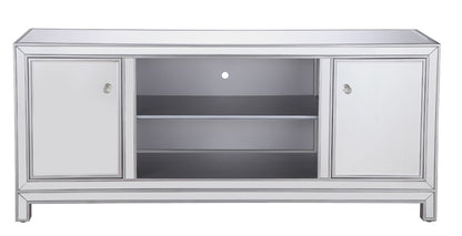Elegant Furniture & Lighting - Modern 60 in. mirrored TV stand in antique silver - MF701S veiw 1