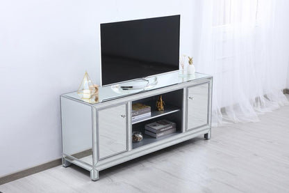 Elegant Furniture & Lighting - Modern 60 in. mirrored TV stand in antique silver - MF701S veiw 4