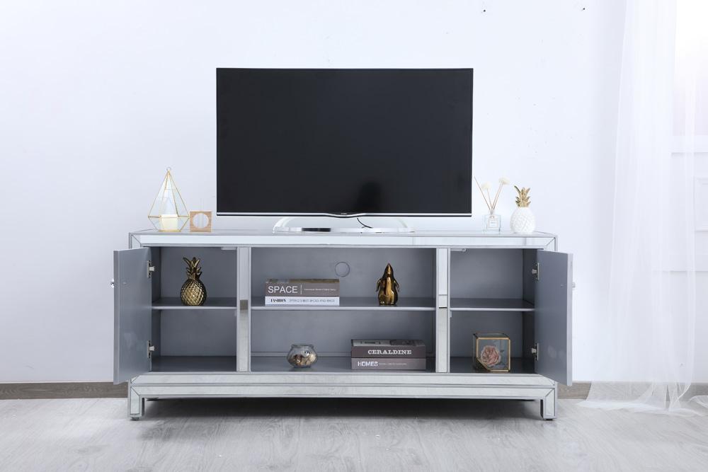 Elegant Furniture & Lighting - Modern 60 in. mirrored TV stand in antique silver - MF701S veiw 5