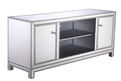 Elegant Furniture & Lighting - Modern 60 in. mirrored TV stand in antique silver - MF701S veiw 7