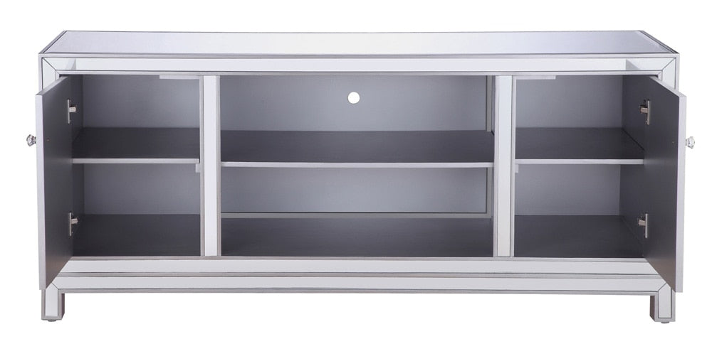 Elegant Furniture & Lighting - Modern 60 in. mirrored TV stand in antique silver - MF701S veiw 8