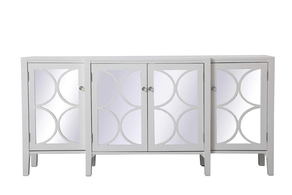Elegant Furniture & Lighting - Modern 72 inch mirrored credenza in White - MF82111WH veiw 1