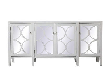 Elegant Furniture & Lighting - Modern 72 inch mirrored credenza in White - MF82111WH veiw 1