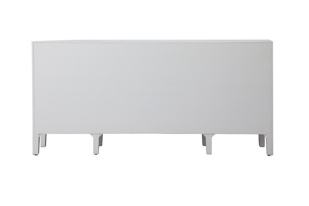 Elegant Furniture & Lighting - Modern 72 inch mirrored credenza in White - MF82111WH veiw 3