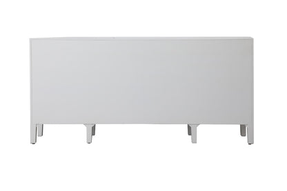 Elegant Furniture & Lighting - Modern 72 inch mirrored credenza in White - MF82111WH veiw 3