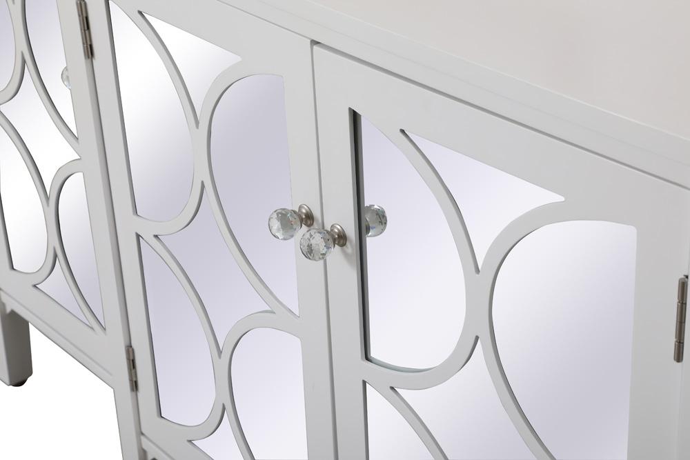 Elegant Furniture & Lighting - Modern 72 inch mirrored credenza in White - MF82111WH veiw 7