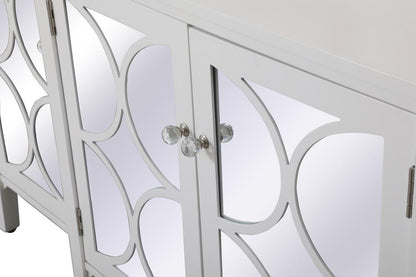 Elegant Furniture & Lighting - Modern 72 inch mirrored credenza in White - MF82111WH veiw 7