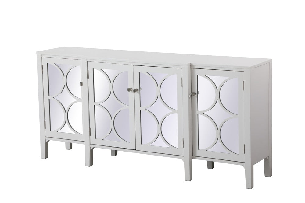 Elegant Furniture & Lighting - Modern 72 inch mirrored credenza in White - MF82111WH veiw 9