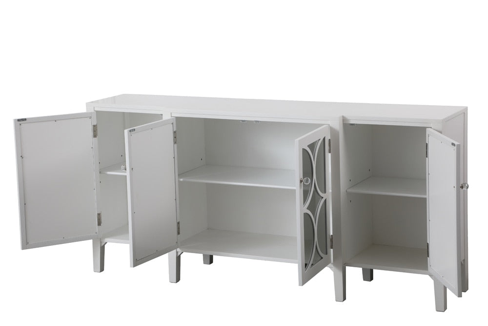 Elegant Furniture & Lighting - Modern 72 inch mirrored credenza in White - MF82111WH veiw 10