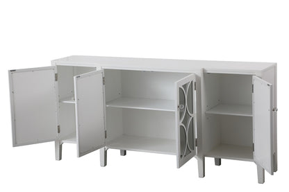 Elegant Furniture & Lighting - Modern 72 inch mirrored credenza in White - MF82111WH veiw 10