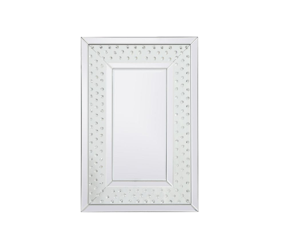 Elegant Furniture & Lighting - Modern Sparkle 24 in. Contemporary Crystal Rectangle Mirror in Clear - MR9101 view 2