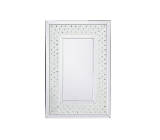 Elegant Furniture & Lighting - Modern Sparkle 24 in. Contemporary Crystal Rectangle Mirror in Clear - MR9101 view 2