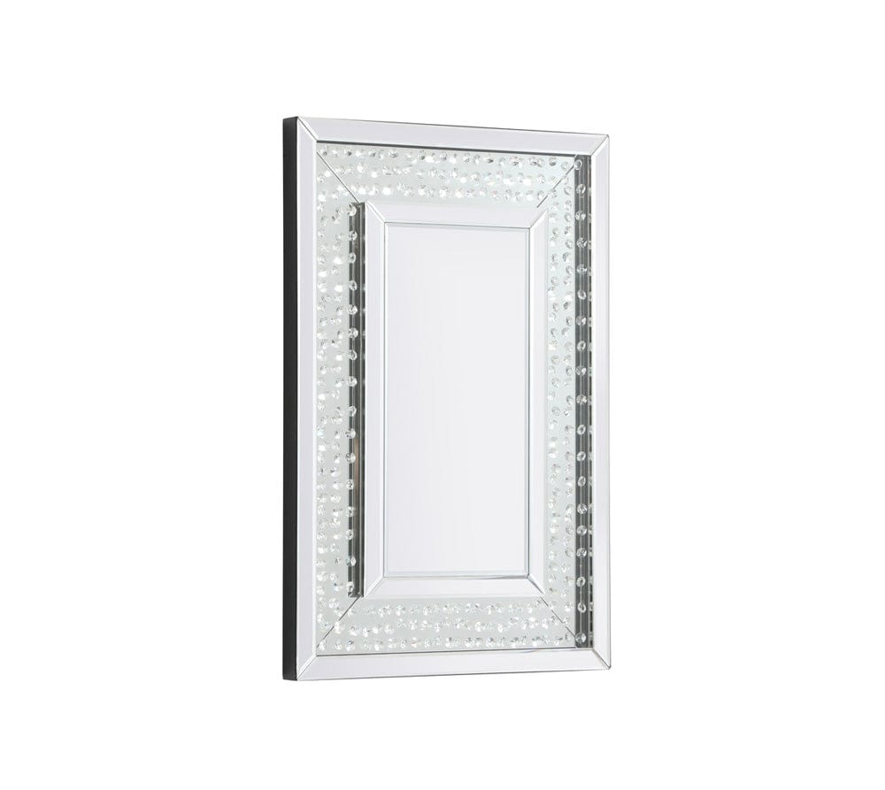 Elegant Furniture & Lighting - Modern Sparkle 24 in. Contemporary Crystal Rectangle Mirror in Clear - MR9101 view  3