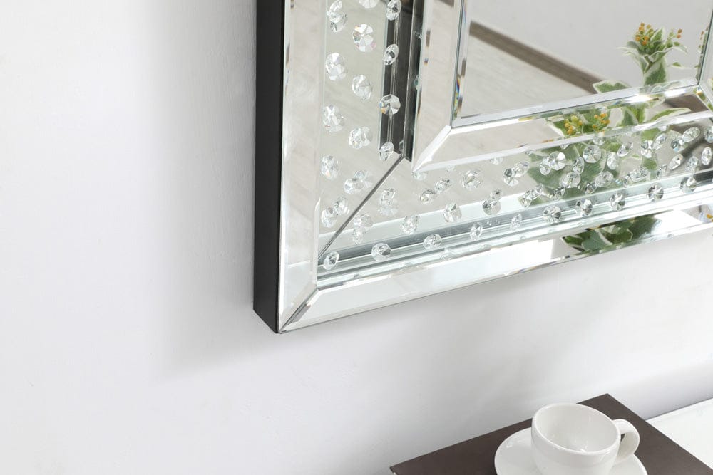 Elegant Furniture & Lighting - Modern Sparkle 24 in. Contemporary Crystal Rectangle Mirror in Clear - MR9101 view 6  