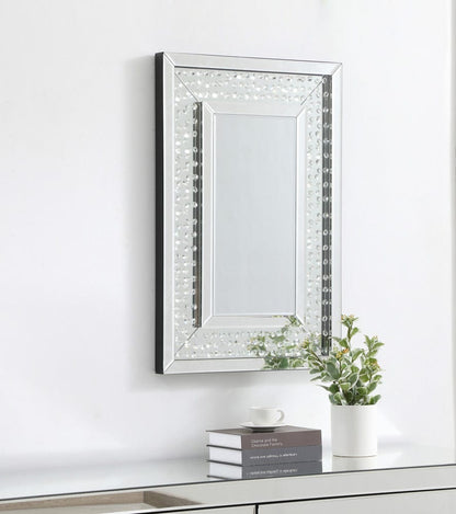 Elegant Furniture & Lighting - Modern Sparkle 24 in. Contemporary Crystal Rectangle Mirror in Clear - MR9101 view  8