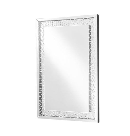 Elegant Furniture & Lighting - Modern Sparkle 31 in. Contemporary Rectangle Mirror in Clear - MR9159 veiw 1