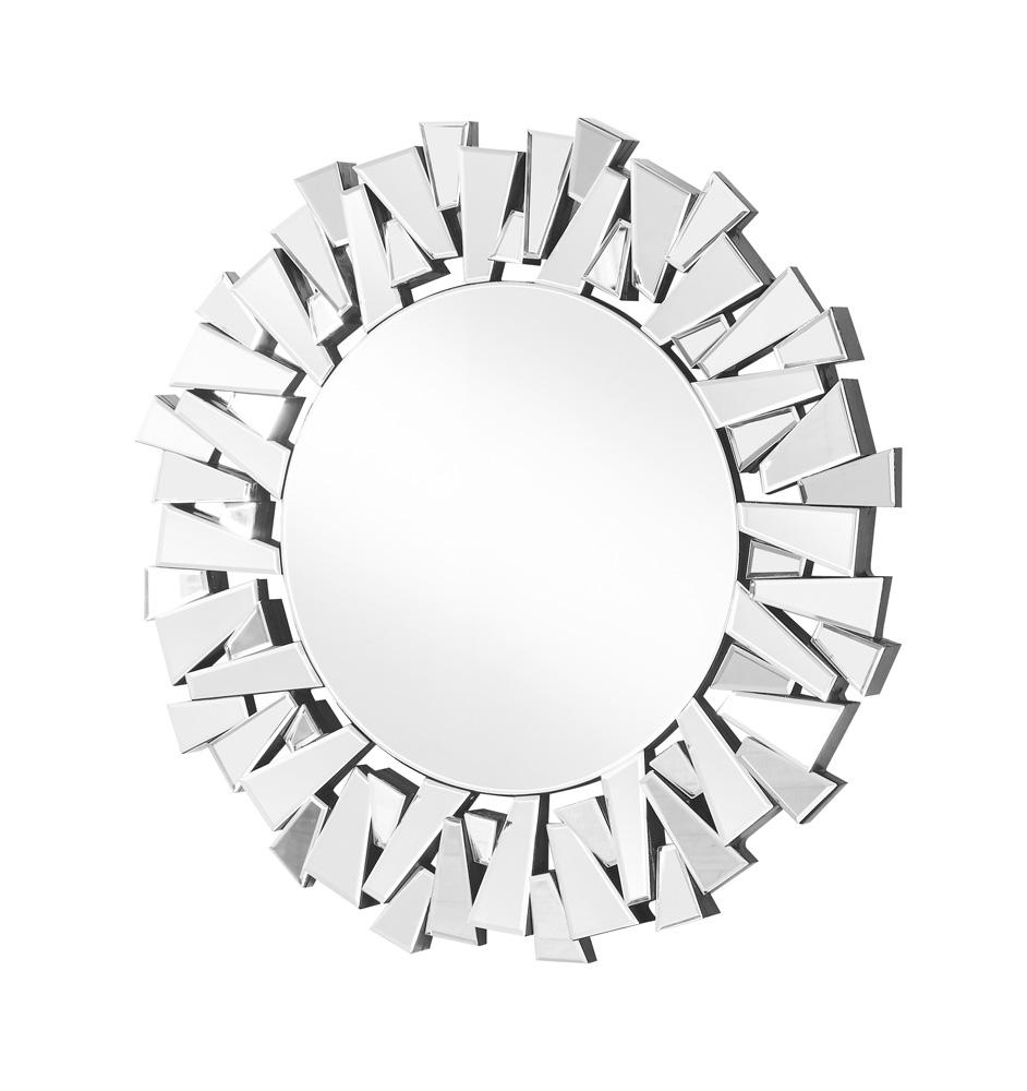 Elegant Furniture & Lighting - Modern Sparkle 39.5 in. Contemporary Round Mirror in Clear - MR9132 veiw 1