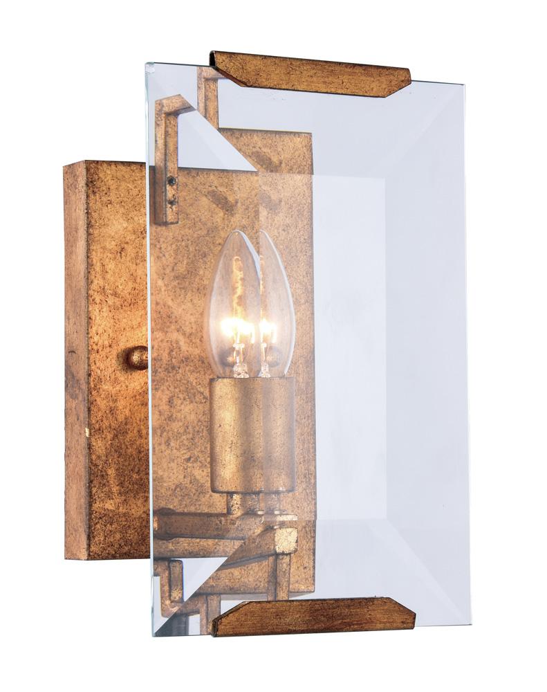 Elegant Furniture & Lighting - Monaco 1 light Golden Iron Wall Sconce Glass Crystal - 1212W6GI veiw 1