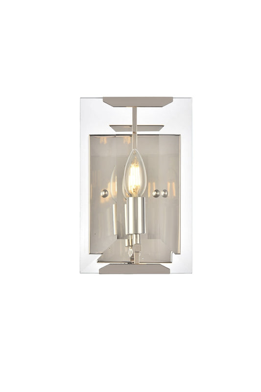 Elegant Furniture & Lighting - Monaco 1 light Golden Iron Wall Sconce Glass Crystal - 1212W6PN veiw 1