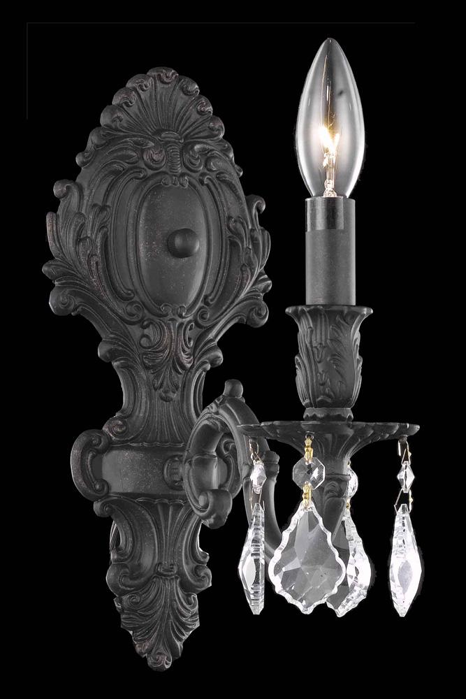 Elegant Furniture & Lighting - Monarch 1 light Dark Bronze Wall Sconce Clear Royal Cut Crystal - 9601W5DB/RC veiw 1