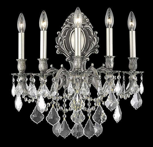 Elegant Furniture & Lighting - Monarch 5 light Pewter Wall Sconce Clear Royal Cut Crystal - 9605W21PW/RC veiw 1