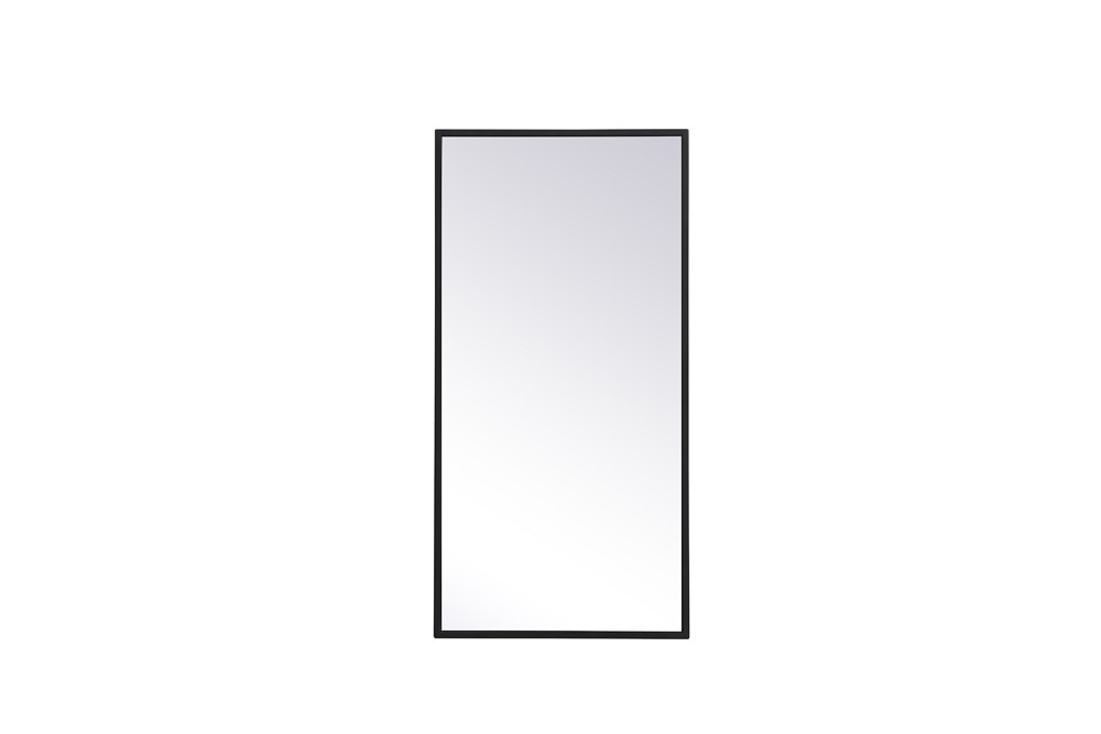 Elegant Furniture & Lighting - Monet Metal frame rectangle mirror 14x28 inch in black - MR41428BK veiw 1