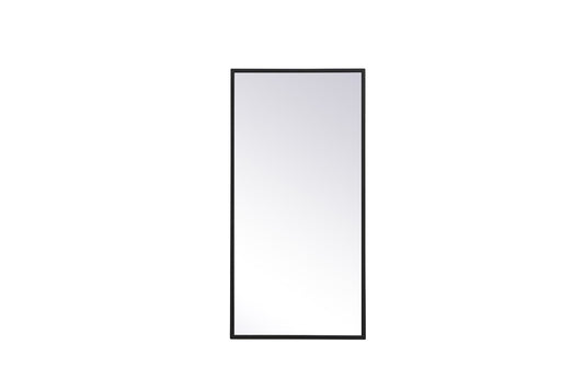 Elegant Furniture & Lighting - Monet Metal frame rectangle mirror 14x28 inch in black - MR41428BK veiw 1