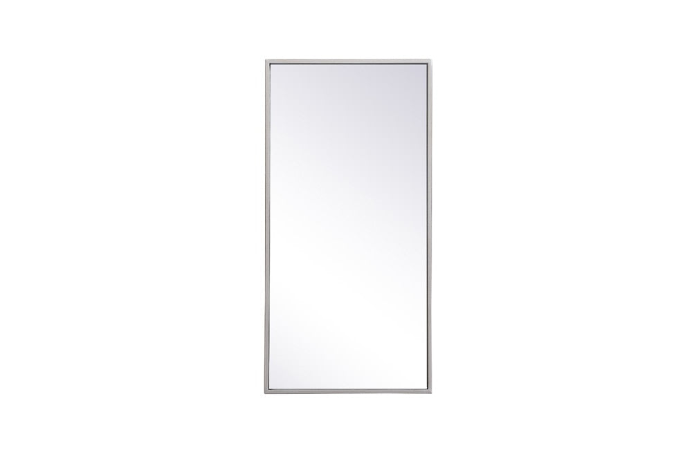 Elegant Furniture & Lighting - Monet Metal frame rectangle mirror 14x28 inch in silver - MR41428S veiw 1