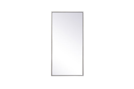 Elegant Furniture & Lighting - Monet Metal frame rectangle mirror 14x28 inch in silver - MR41428S veiw 1