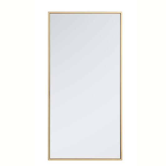 Elegant Furniture & Lighting - Monet Metal frame rectangle mirror 18 inch in Brass - MR41836BR veiw 1