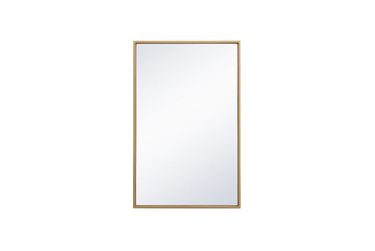 Elegant Furniture & Lighting - Monet Metal frame rectangle mirror 18x28 inch in brass - MR41828BR veiw 1