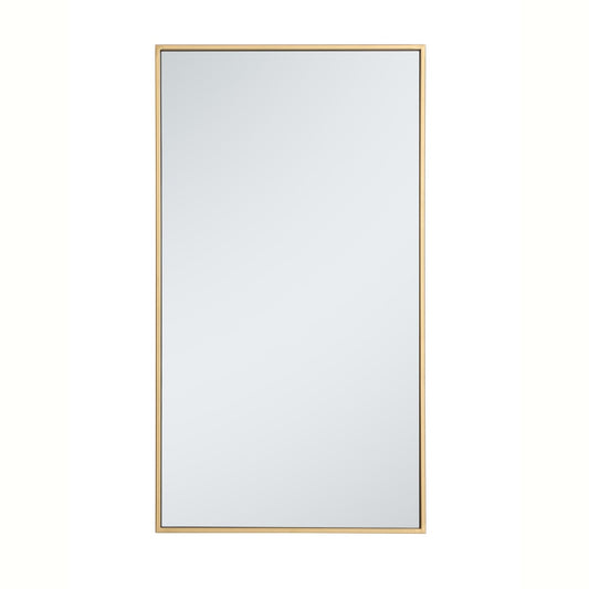 Elegant Furniture & Lighting - Monet Metal frame rectangle mirror 20 inch in Brass - MR42036BR veiw 1