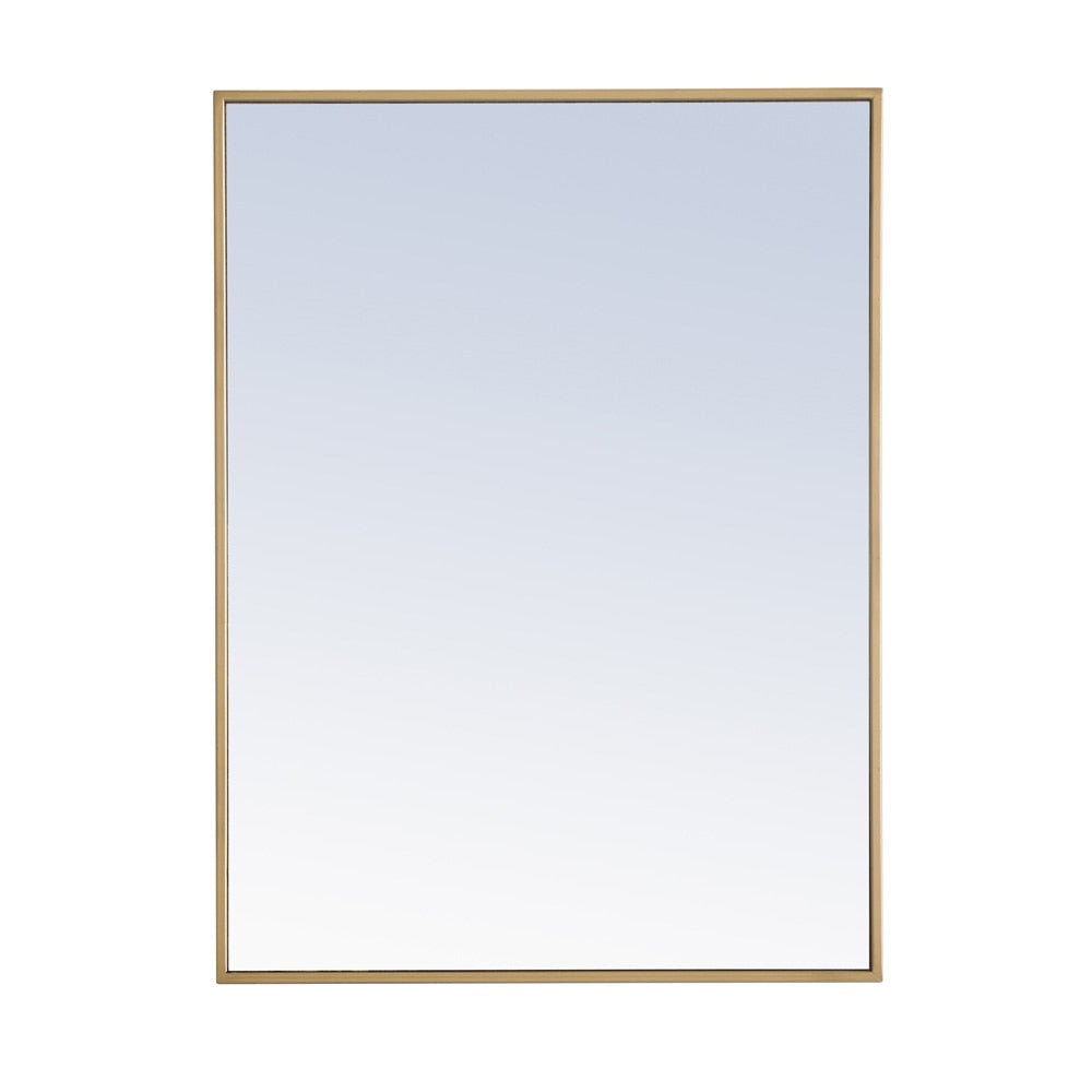 Elegant Furniture & Lighting - Monet Metal frame Rectangle Mirror 24 inch Brass finish - MR4072BR veiw 1