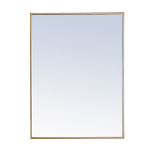 Elegant Furniture & Lighting - Monet Metal frame Rectangle Mirror 24 inch Brass finish - MR4072BR veiw 1