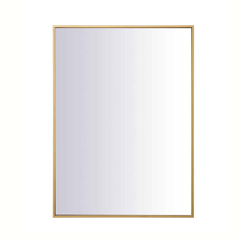 Elegant Furniture & Lighting - Monet Metal frame rectangle mirror 27 inch in Brass - MR42736BR veiw 1