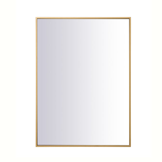 Elegant Furniture & Lighting - Monet Metal frame rectangle mirror 27 inch in Brass - MR42736BR veiw 1
