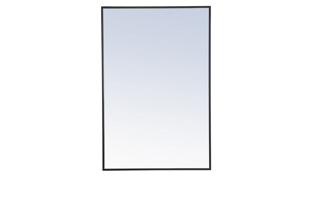 Elegant Furniture & Lighting - Monet Metal frame Rectangle Mirror 28 inch Black - MR4077BK veiw 1