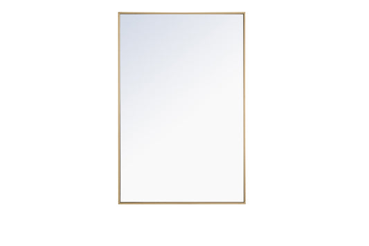 Elegant Furniture & Lighting - Monet Metal frame Rectangle Mirror 28 inch Brass - MR4078BR veiw 1