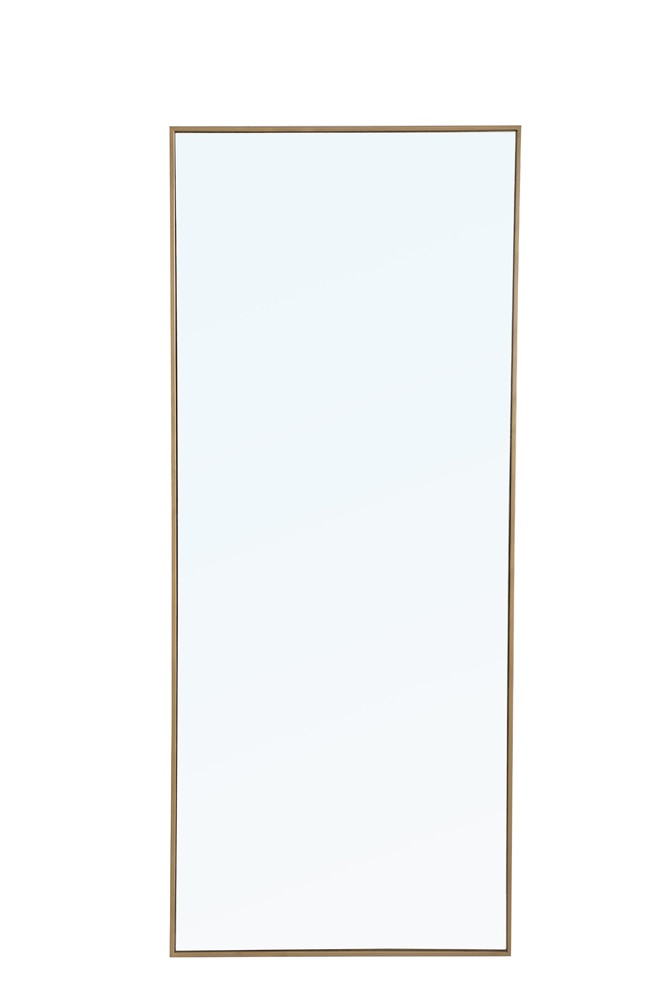 Elegant Furniture & Lighting - Monet Metal frame Rectangle Mirror 30 inch Brass - MR4085BR veiw 1