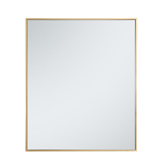 Elegant Furniture & Lighting - Monet Metal frame rectangle mirror 30 inch in Brass - MR43036BR veiw 1