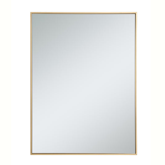 Elegant Furniture & Lighting - Monet Metal frame rectangle mirror 30 inch in Brass - MR43040BR veiw 1