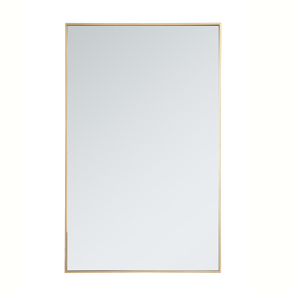 Elegant Furniture & Lighting - Monet Metal frame rectangle mirror 30 inch in Brass - MR43048BR veiw 1