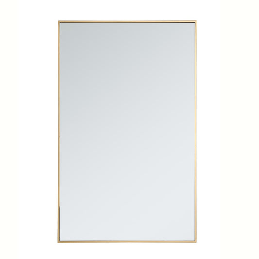 Elegant Furniture & Lighting - Monet Metal frame rectangle mirror 30 inch in Brass - MR43048BR veiw 1