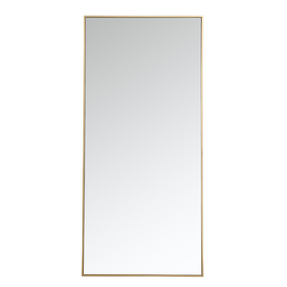 Elegant Furniture & Lighting - Monet Metal frame rectangle mirror 30 inch in Brass - MR43060BR veiw 1