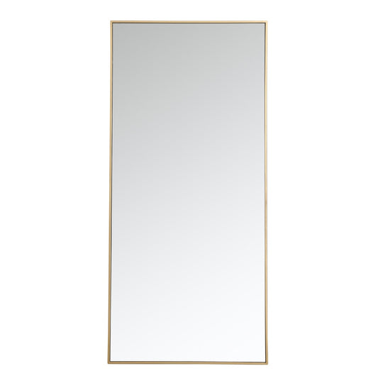 Elegant Furniture & Lighting - Monet Metal frame rectangle mirror 30 inch in Brass - MR43060BR veiw 1