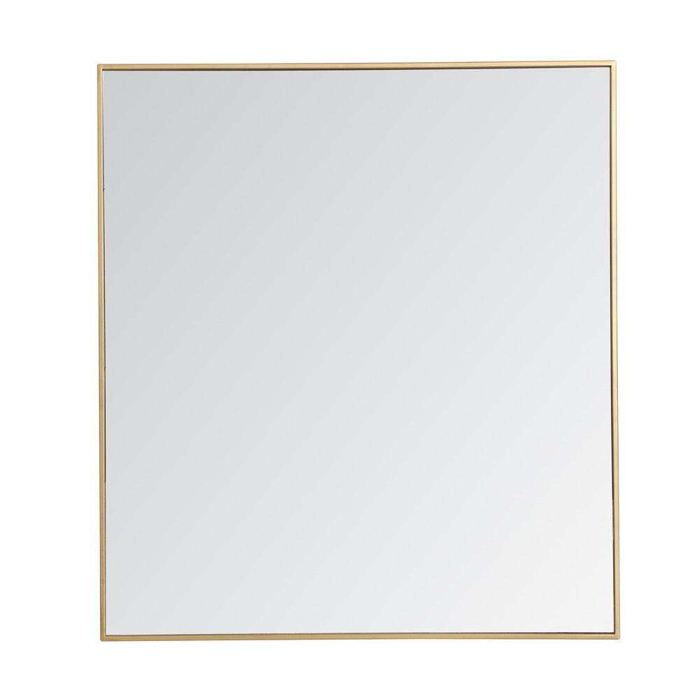 Elegant Furniture & Lighting - Monet Metal frame rectangle mirror 36 inch in Brass - MR43640BR veiw 1