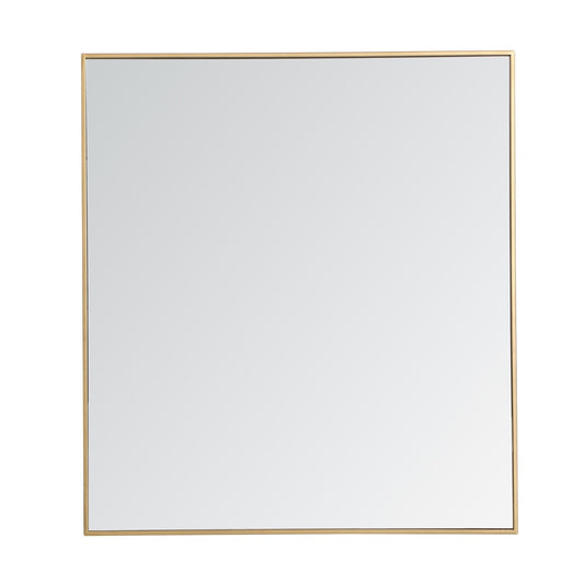 Elegant Furniture & Lighting - Monet Metal frame rectangle mirror 36 inch in Brass - MR43640BR veiw 1